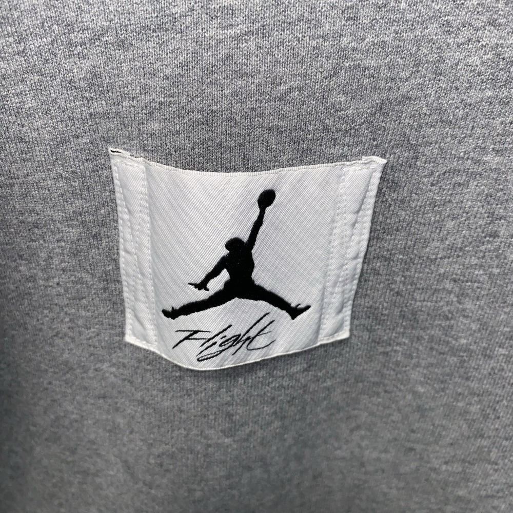 Nike Air Jordan Flight Fleece Pull Over Hoodie Gray Small - Picture 4 of 11